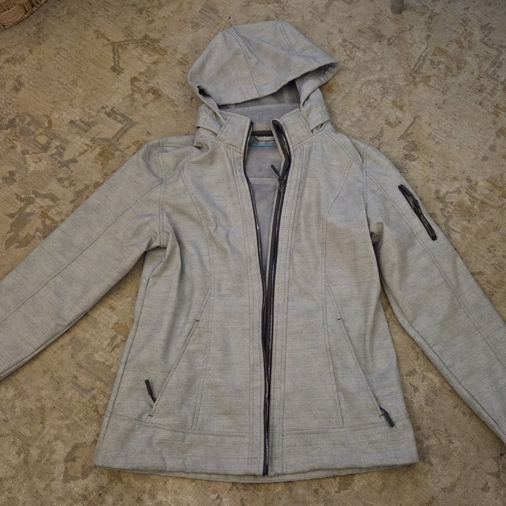 Free Country Women's Light Gray Hooded Ski Jacket